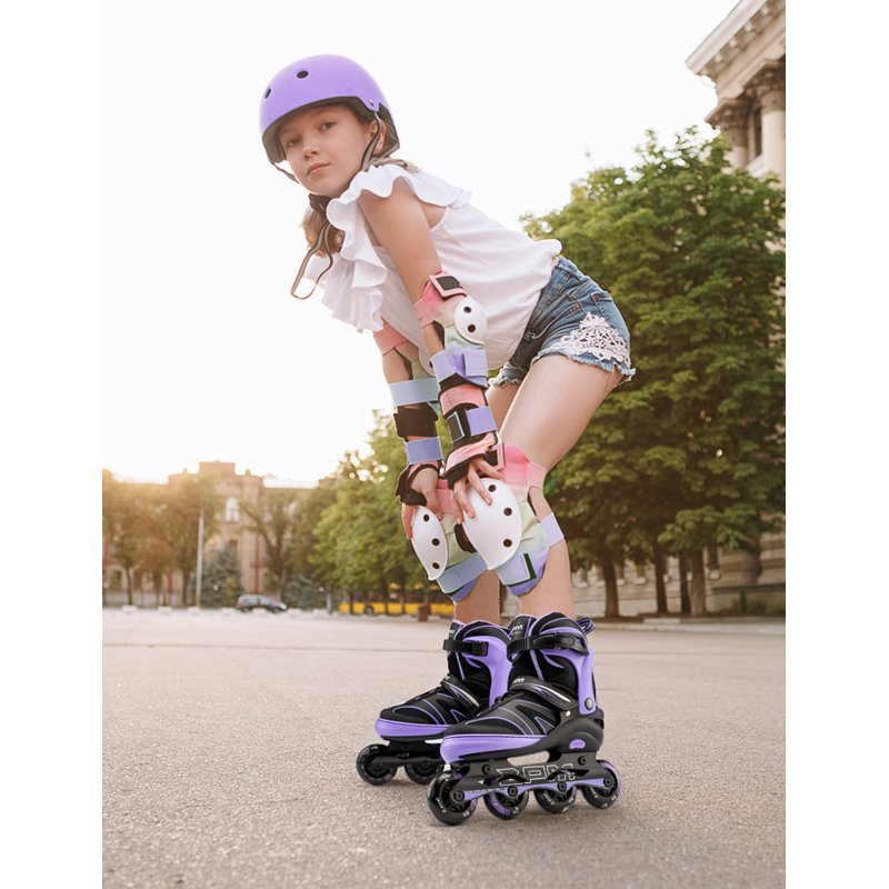 Kids Adjustable Inline Skates with Light-Up Wheels for Girls Boys Ages 4-12