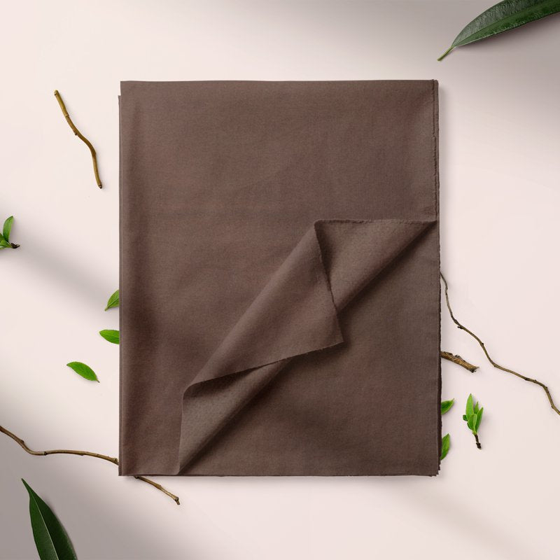 Cotton Flannel Fabric - Light-Weight Solid Rich Brown 42" x 1.5 Yards