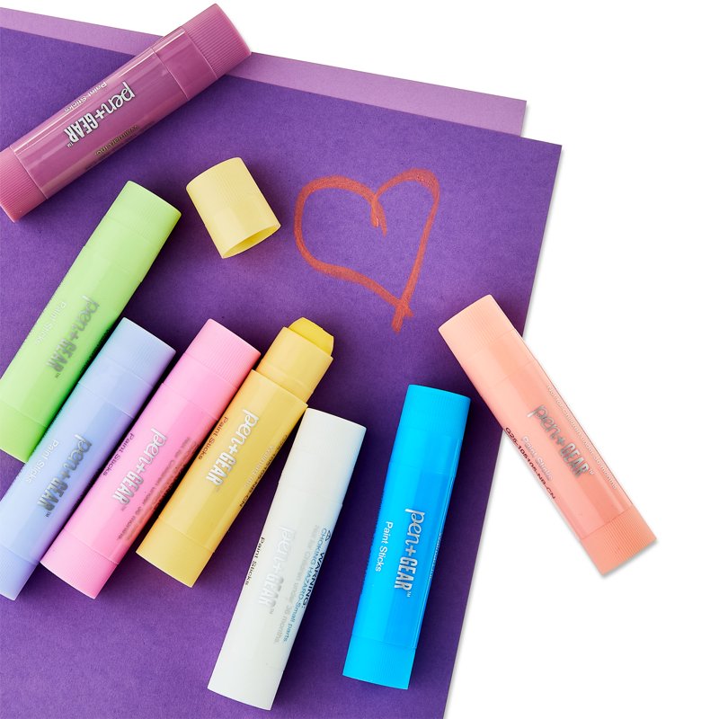 Kids Washable Paint Sticks Set - 8 Bright Pastel Colors, Non-Toxic Art Supplies