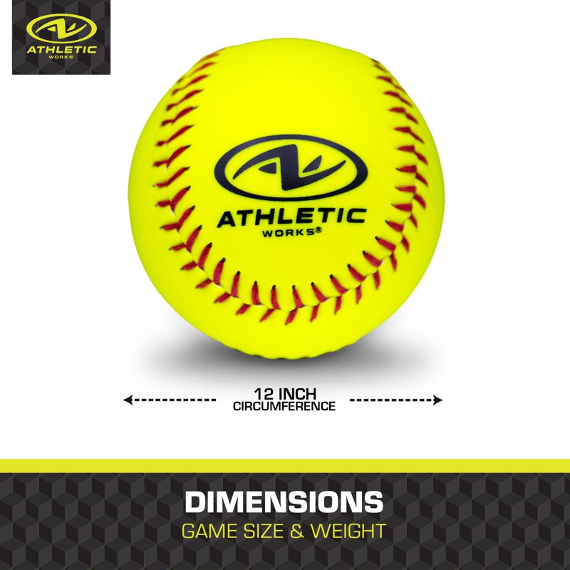 Youth Softball Set of 12 Softballs in Bucket - Fastpitch Training Equipment