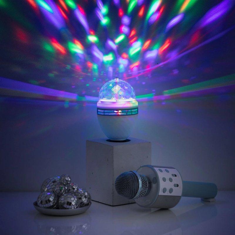 Multicolor Spinning LED Party Bulb - Sound-Reactive E26 Light for Events