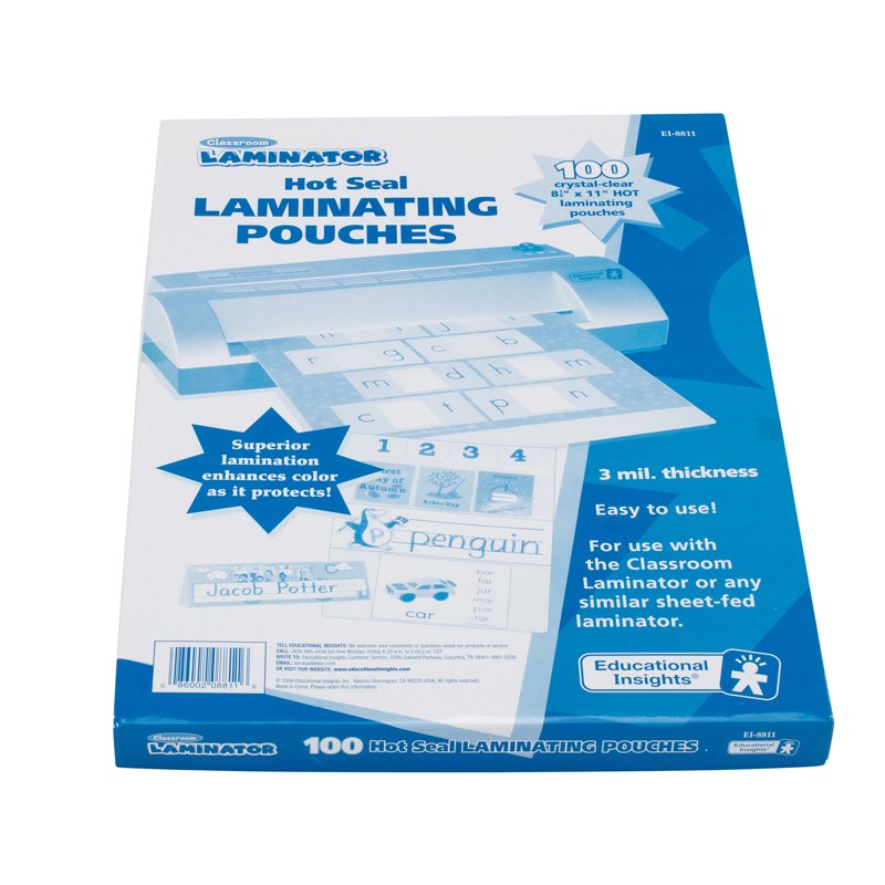 Classroom Laminating Pouches 8.5 x 11 Inches, 100-Pack for Educational Use