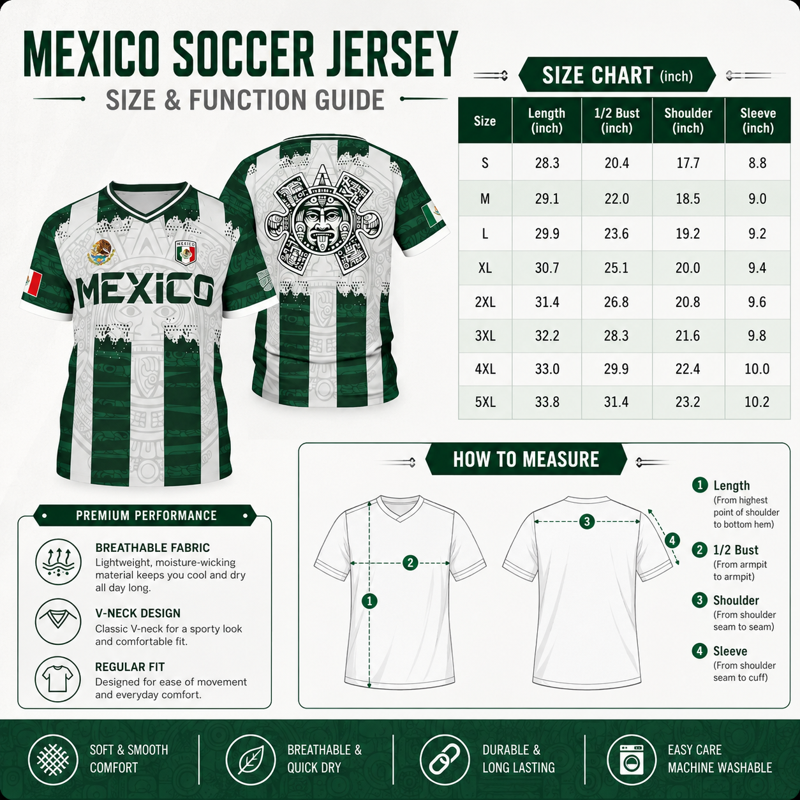Mexico Aztec Calendar 3D Print Soccer Jersey - Green/White Striped Patriotic T-Shirt, C (4XL Variation)
