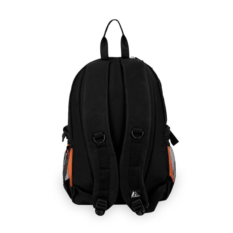 Unisex Backpack with Dual Mesh Pockets 19 Inch Orange Gray Black