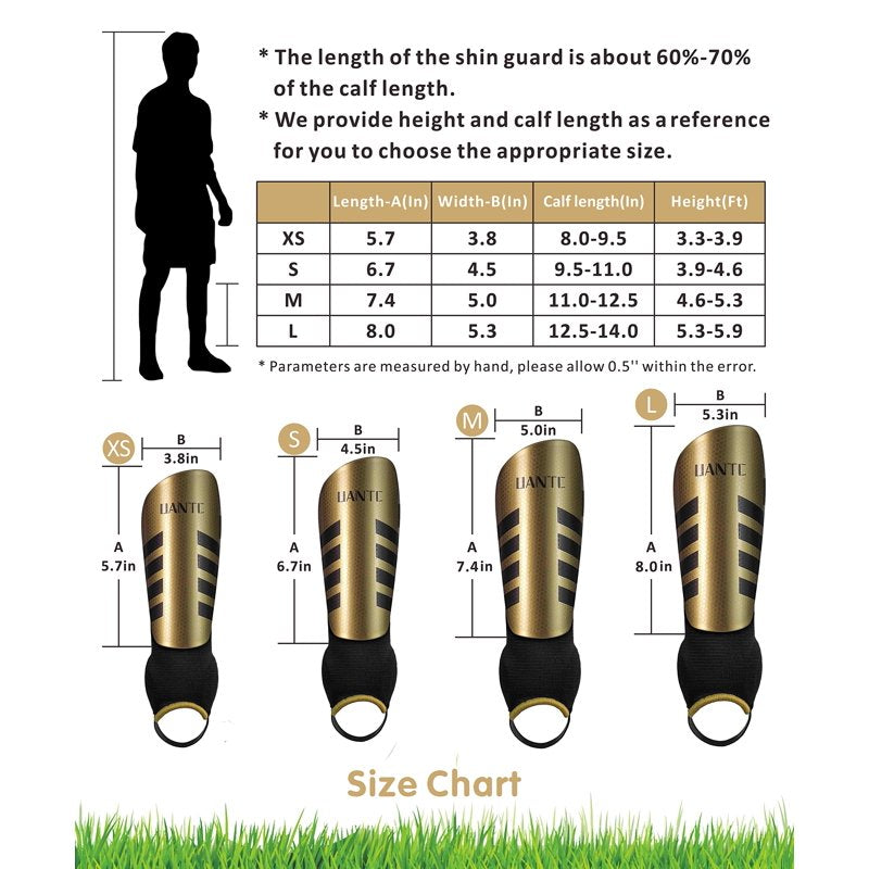 Shin Guards with Ankle Protection for Kids - Adjustable Youth Soccer Guards XS