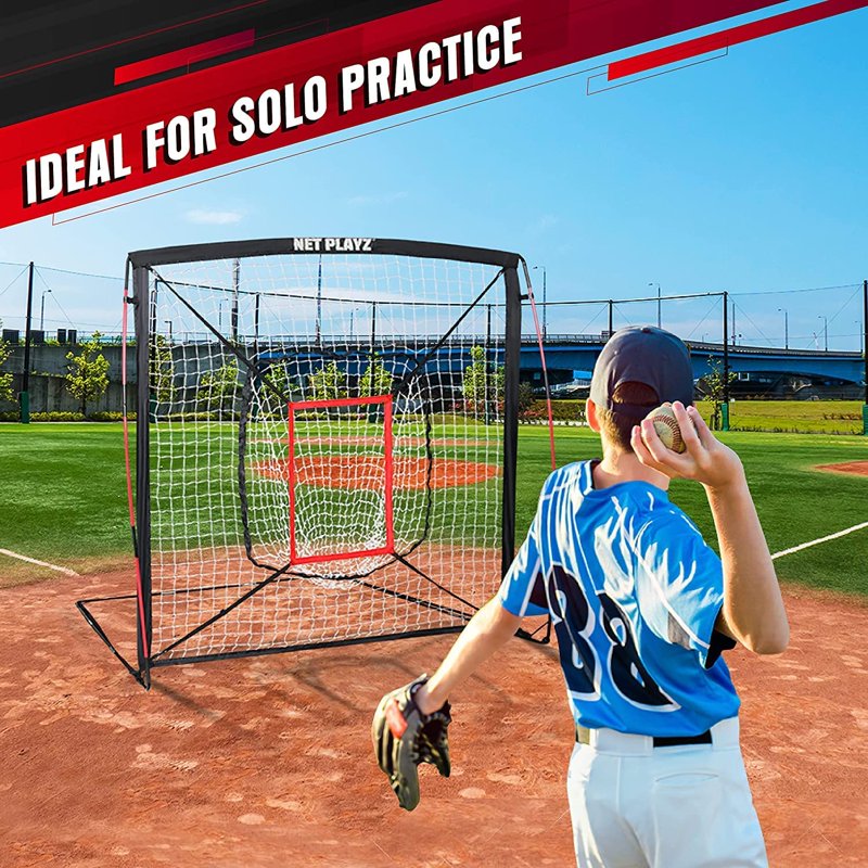 5' x 5' Baseball & Softball Practice Hitting & Pitching Net - Portable Training Aid