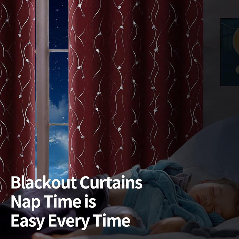 Blackout Curtains 63 Inch Length Set Thermal Insulated Room Darkening Window Drapes