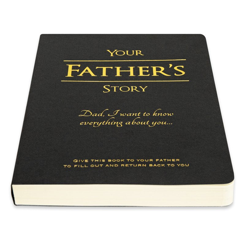 Guided Father’s Memory Journal - Black Cardstock, 6 x 8.5 Inches, 204 Pages