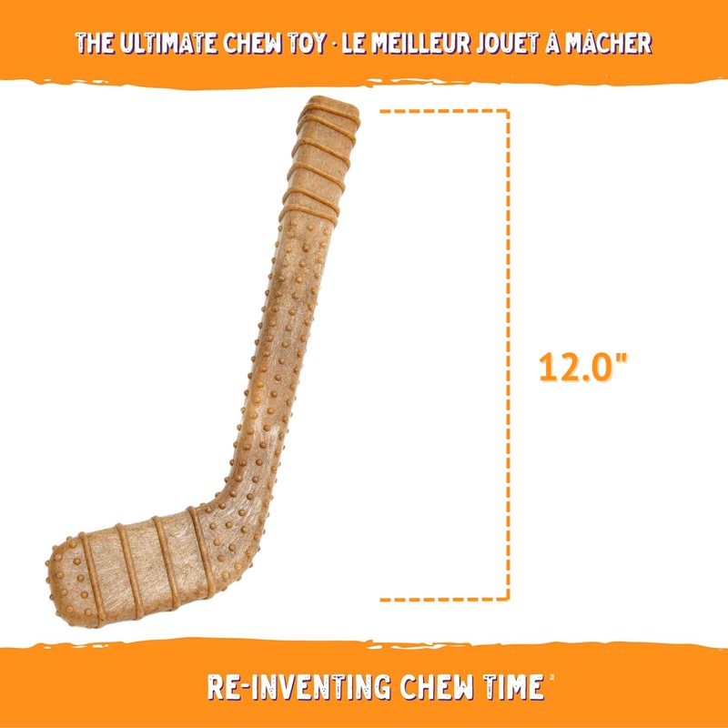 Powerbone 12-Inch Hockey Stick Dog Chew Toy Durable & Safe for Aggressive Chewers