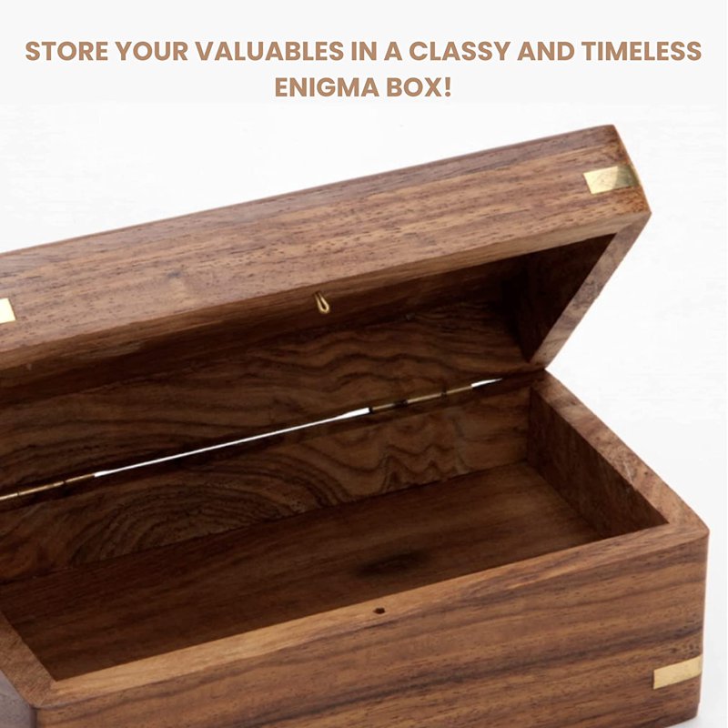 Wooden Puzzle Box with Secret Compartments - Money & Jewelry Holder