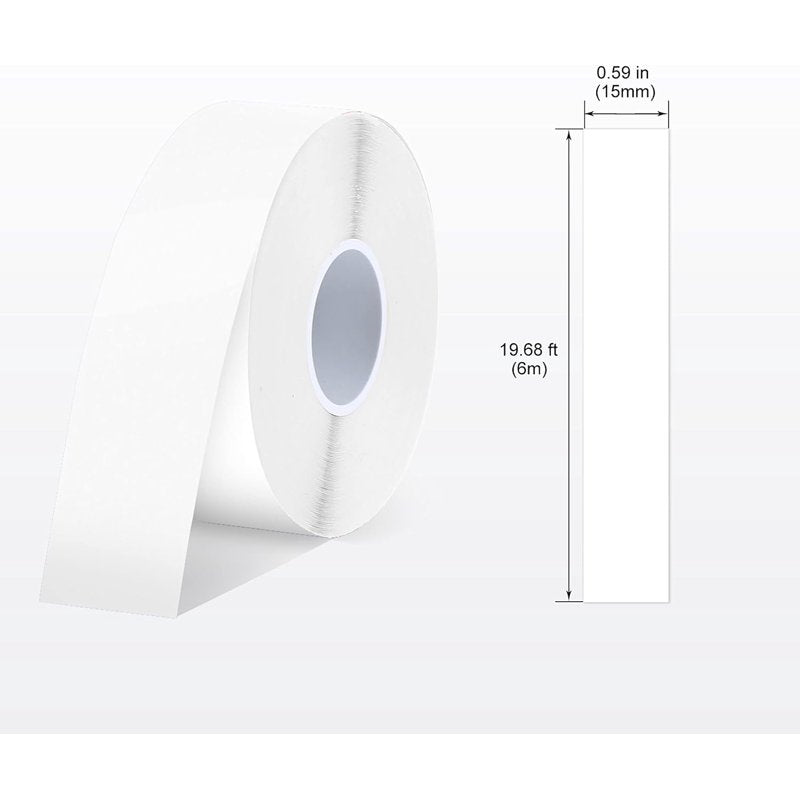 Waterproof Label Maker Tape Refill 2 Pack - 0.59in x 19.68ft Thermal Self-Adhesive