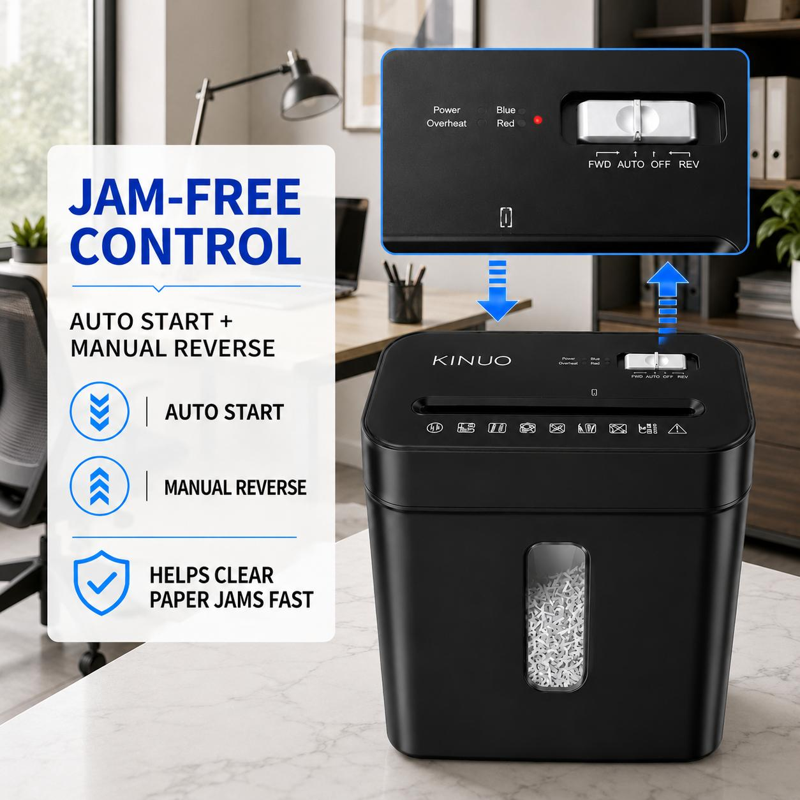 6-Sheet Cross-Cut Paper and Credit Card Shredder with 3.43-Gallon Bin for Home Office