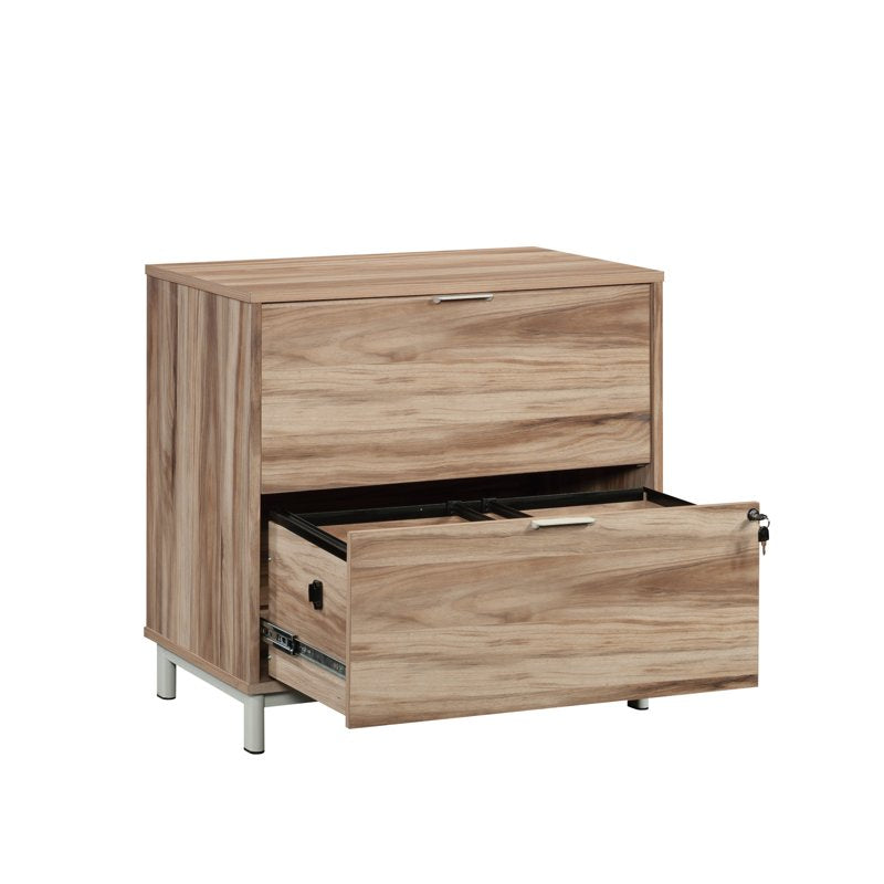 Sauder Bergen Circle 2-Drawer Lateral File Cabinet - Kiln Acacia Finish