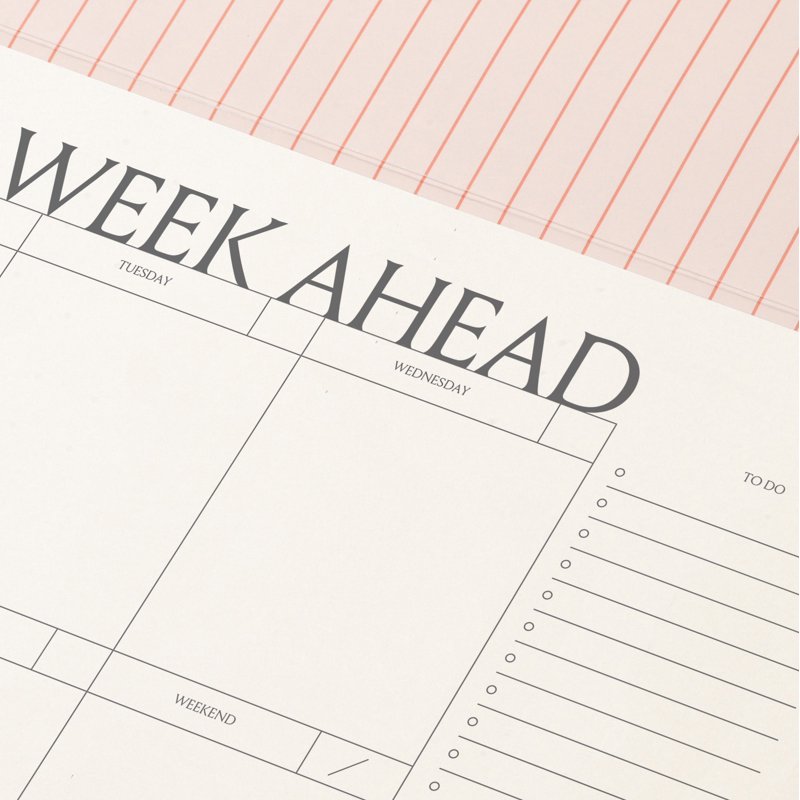 Weekly Desk Pad Organizer with Tear-Away Pages, Colorblock Blue 9.5 x 7.1"