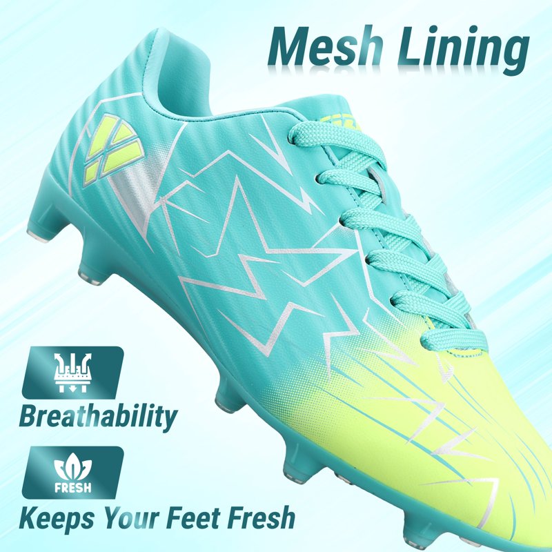 Vizari Lucia Junior FG Soccer Cleats for Kids – Aqua/Lime, 8.5
