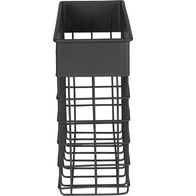 Wall Mount Mail Organizer for Entryway Office Desk Paper Folder Small Black