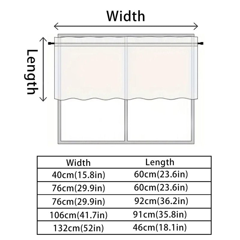 Blackout Window Curtains for Privacy - Short Half-Door Drapes for Bedroom and Kitchen