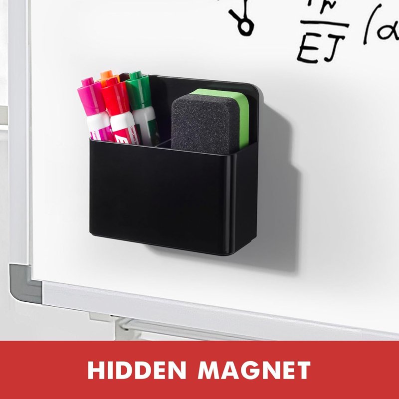 Magnetic Pen Holder 2 Pack - Whiteboard & Refrigerator Organizer with Removable Dividers