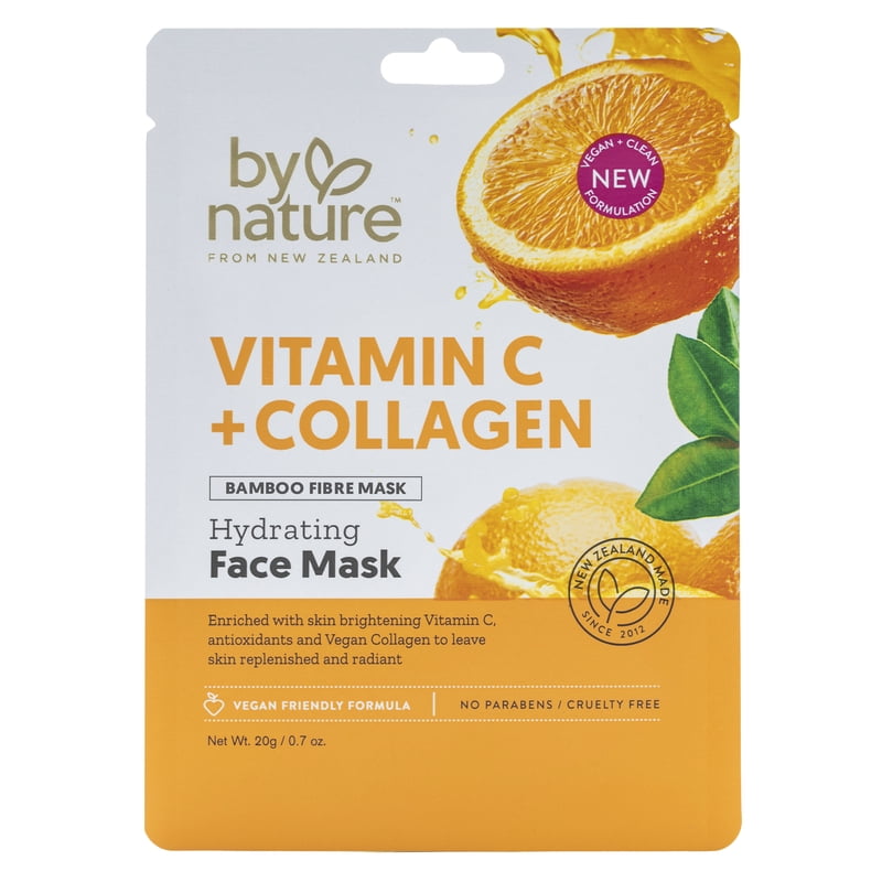Vitamin C and Collagen Hydrating Sheet Face Masks 6+ Pack | Brighten & Firm Skin
