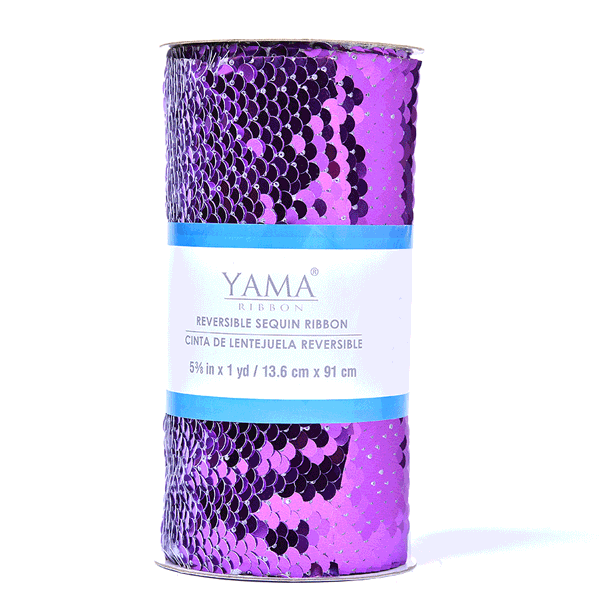 Reverse Sequin Ribbon 5-3/8 inch Wide Craft Ribbon for Decoration and Gift Wrapping