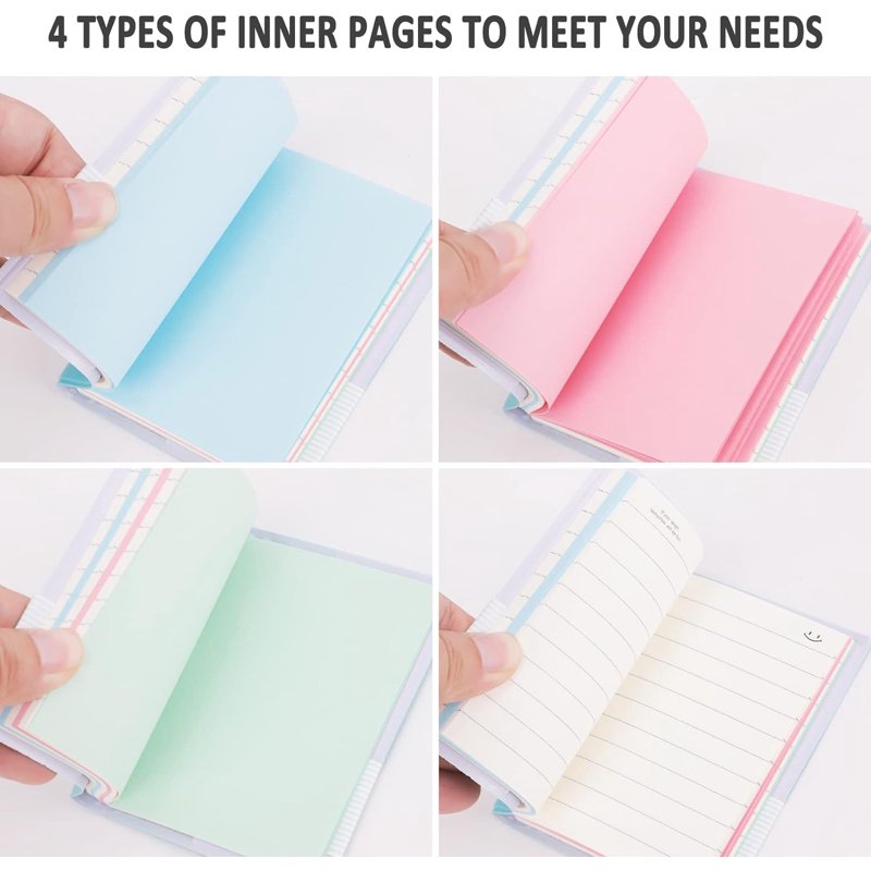 Mini Pocket Notebooks Set - 6 Bright Colors, 100 Pages, Cute Smiley Cover