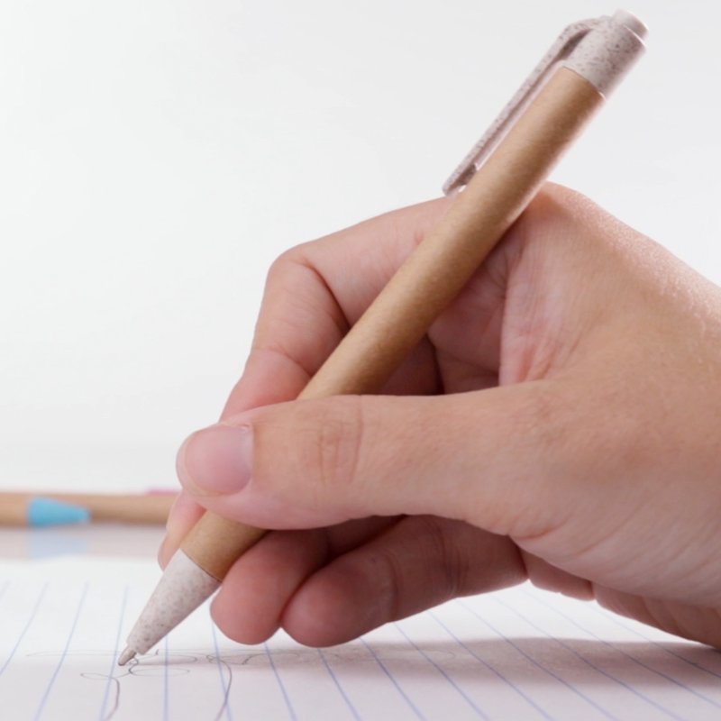Eco Friendly Ballpoint Pens Bulk Pack - Recyclable & Biodegradable Office Supplies