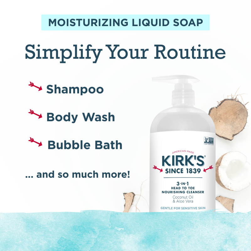 3-in-1 Nourishing Body Wash & Shampoo with Coconut Oil & Aloe Vera - 32 Fl Oz