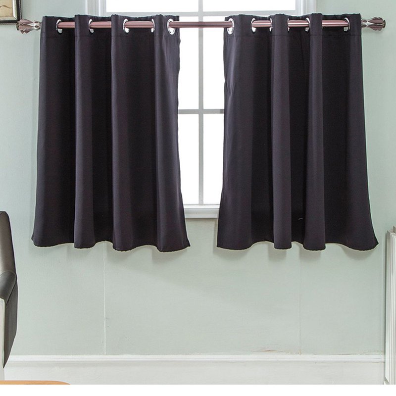 Blackout Curtains 2-Pack - Adjustable Length Window Drapes for Bedroom, Kitchen, Bathroom, Basement - 29x36in