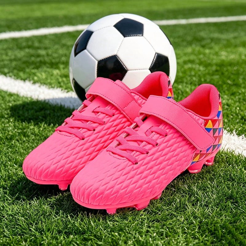 Kids Soccer Cleats Boys Girls Training Football Shoes – 11.5 Little Kid, Pink