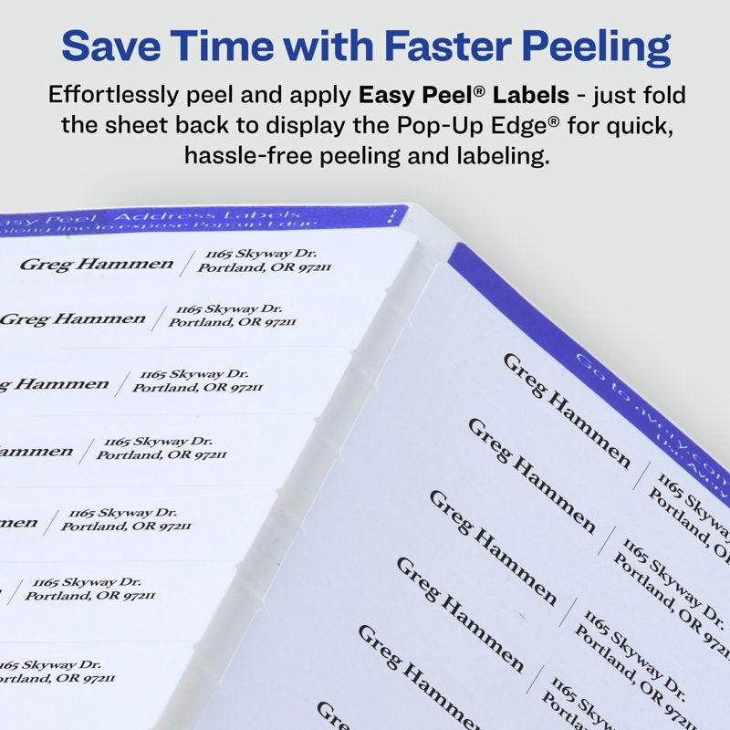 Printable Address Labels 1" x 2-5/8" White 750 Count - Laser Compatible, Easy Peel