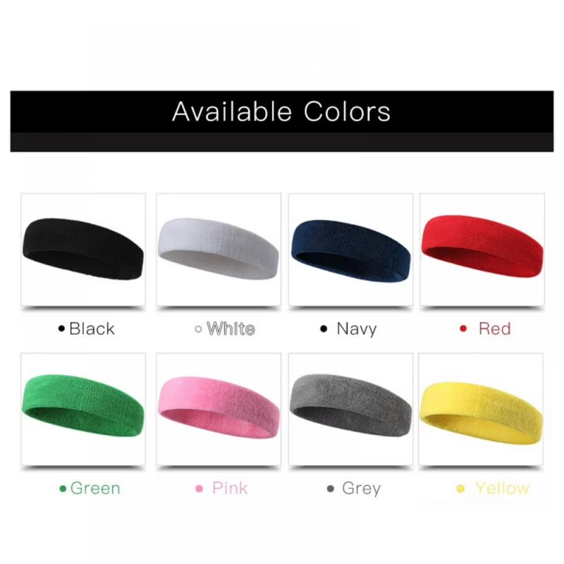 Sports Headband Moisture Wicking Cotton Sweatbands for Running & Yoga