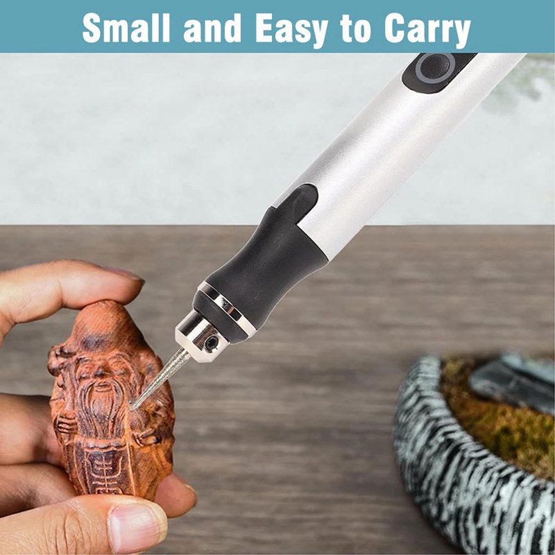 Portable Electric Engraving Pen Kit with 30 Diamond Burr Bits & USB Charging