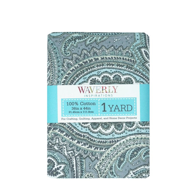 2 Pack Paisley Dew Grey Cotton Fabric for Quilting & Sewing, 44 Inches Wide
