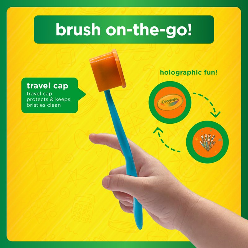 Toddler Soft Bristle Toothbrush Set with Cover and Rinse Cup - Crayola Design