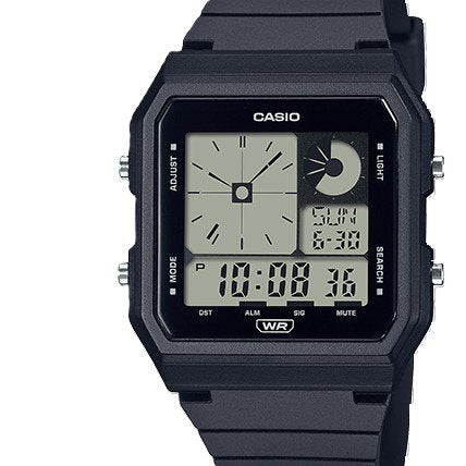 Unisex Digital & Analog Watch with LED Backlight, Stopwatch, Alarm & World Time