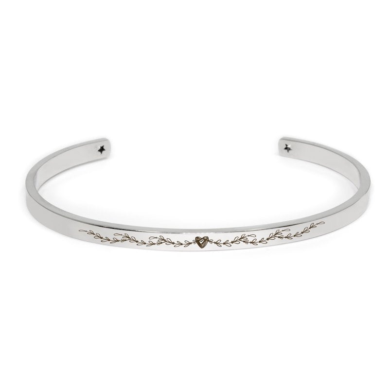 Adjustable Silver Stainless Steel Cuff Bracelet Mother's Day Gift Set