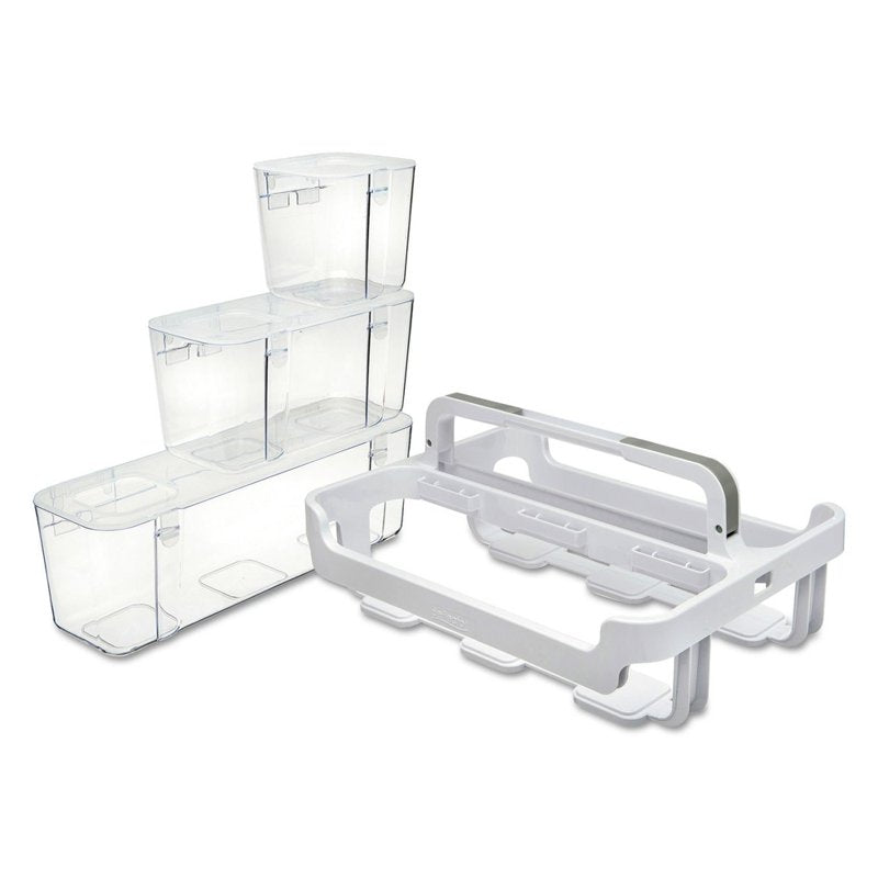 Stackable Caddy Organizer with Removable Plastic Bins - White, 14" x 10.5"