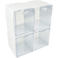 Interlocking Tilt Bin Storage Organizer - Clear and White, 4.625 x 4.875 x 5.5 inches