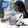 Deli 50-Pack Retractable Gel Pens, 0.7mm Black Ink, Smooth Fast-Dry, Leak-Proof