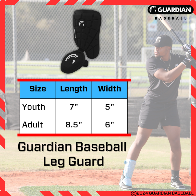 Baseball Batters Leg Guard - Protective Shin & Ankle Guard for All Ages