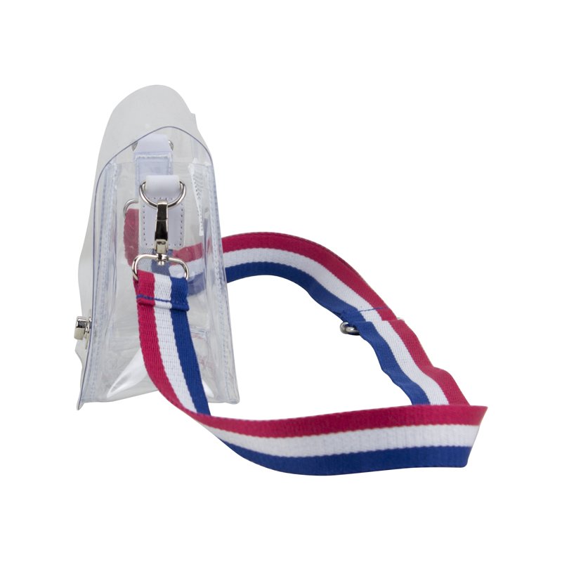 Clear Crossbody Bag with Webbing Strap - Multiple Colors