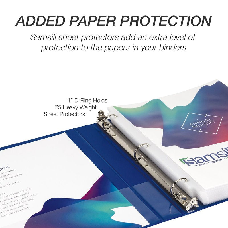 1 Inch Durable Binder with Clear View Cover - 4 Pack, Holds 225 Pages