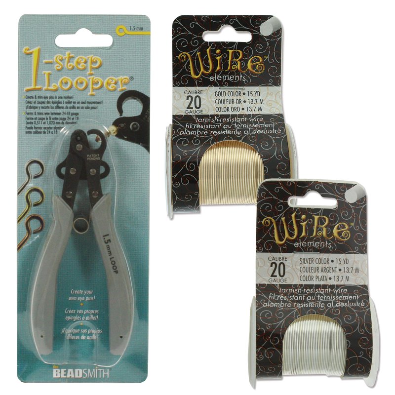 Jewelry Looper Kit with 1-Step Pliers & Tarnish-Resistant Wire Spools - Create Consistent Loops