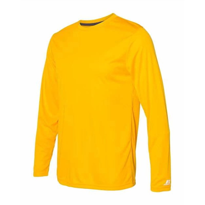 Russell Dri-Power Core Performance Long Sleeve Tee - Gold, Medium