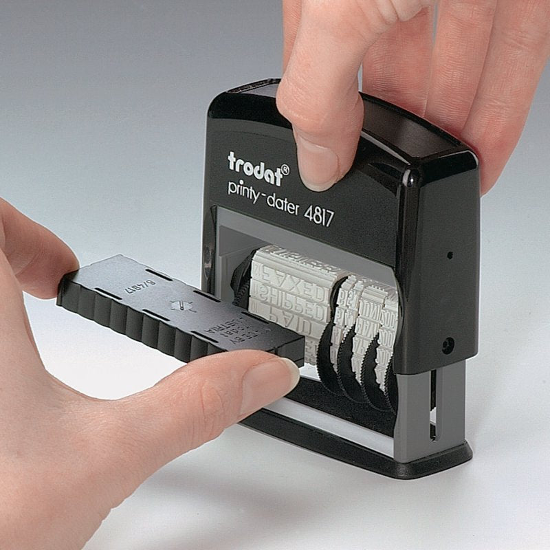 Self-Inking Date Stamp with Office Messages - Trodat Printy 4817