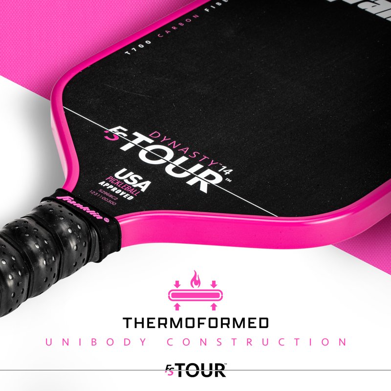 Dynasty 14mm Pink Pickleball Paddle – FS Tour Series, Premium Polymer Core