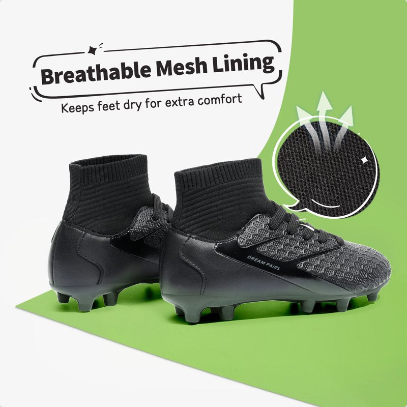 Burudani Kids Soccer Cleats - Black Youth Trainers Shoes (Variation 11)