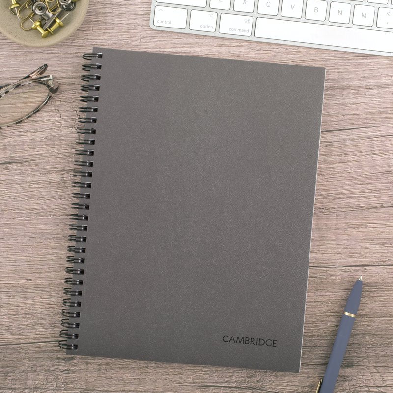 Metallic Business Notebook with Wirebound Cover, 6.5 x 8.25 inches, 80 Sheets