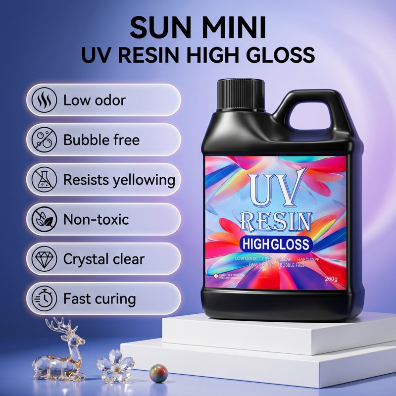 UV Resin Kit 1040g Hard Crystal Clear Jewelry Making Crafts with UV Lamp