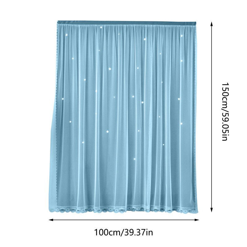 Blackout Star Curtains for Bedroom and Kids Room - Double Layer Window Decor